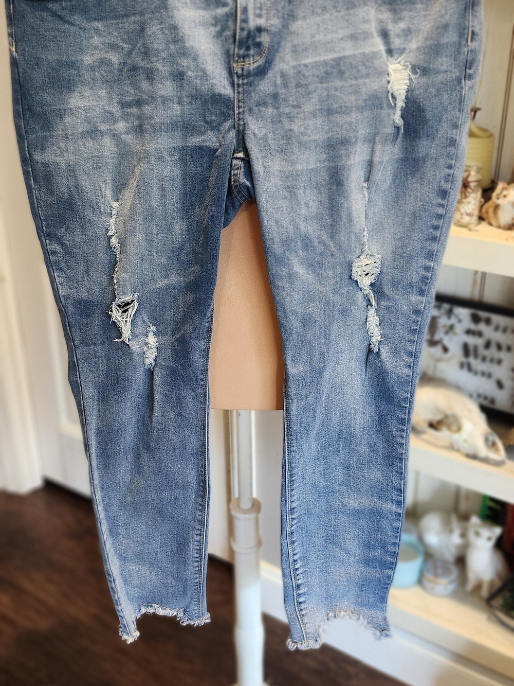 Allure Faded Blue Ripped Skinny Jeans